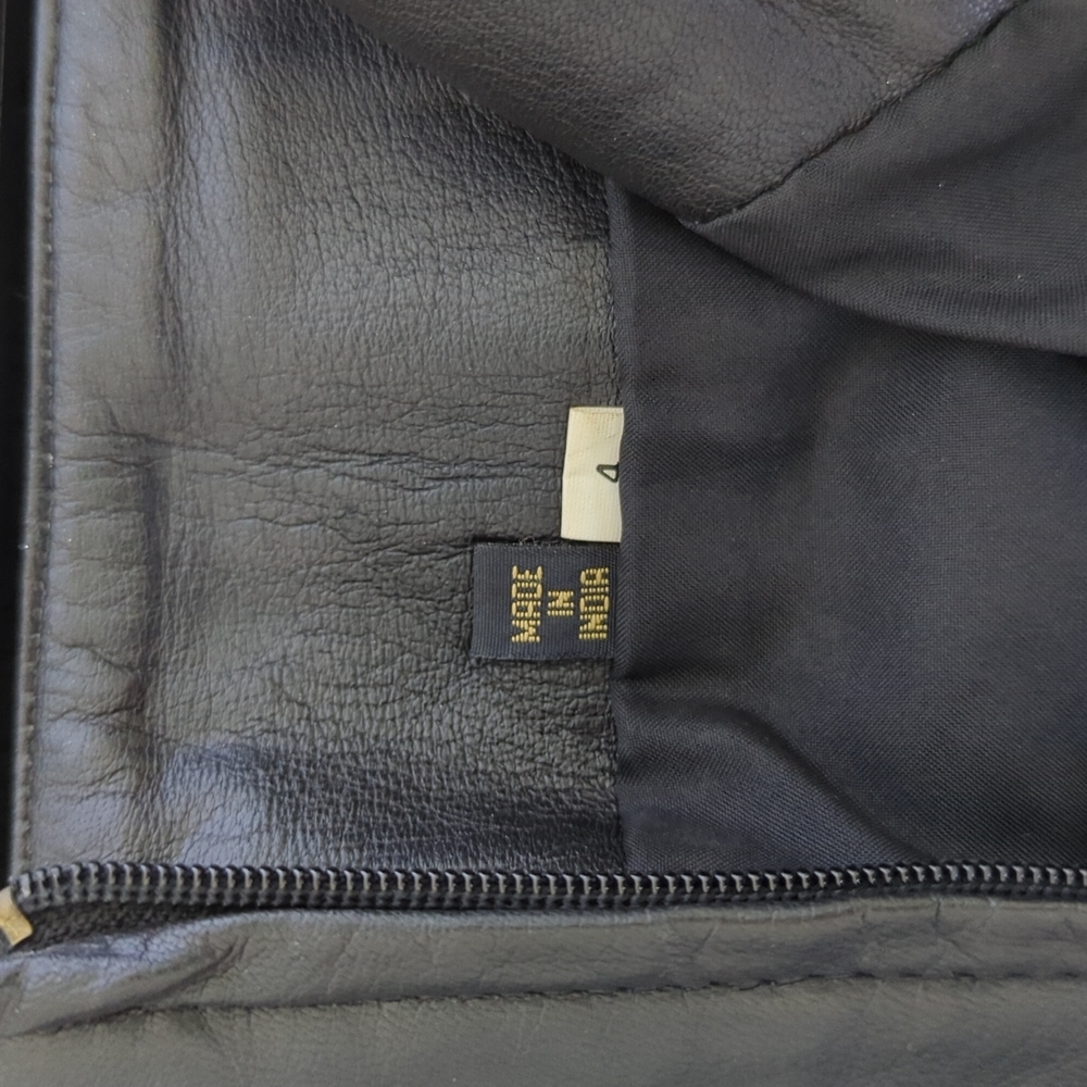 WILSON'S LEATHER | Vintage 100% Leather Pencil Midi Skirt, Black - Picture 2 of 3